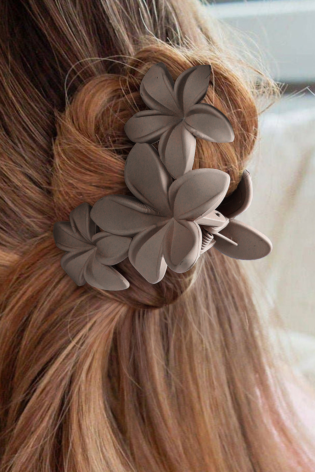 Parchment 3D Flower Plastic Resin Hair Claw