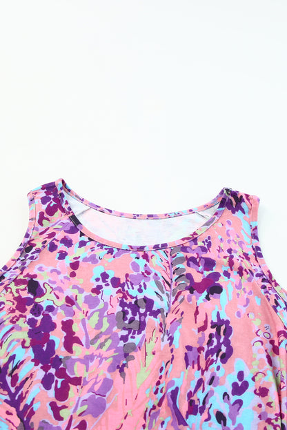 Lavender Floral Print Cold Shoulder Blouse | Multicolour