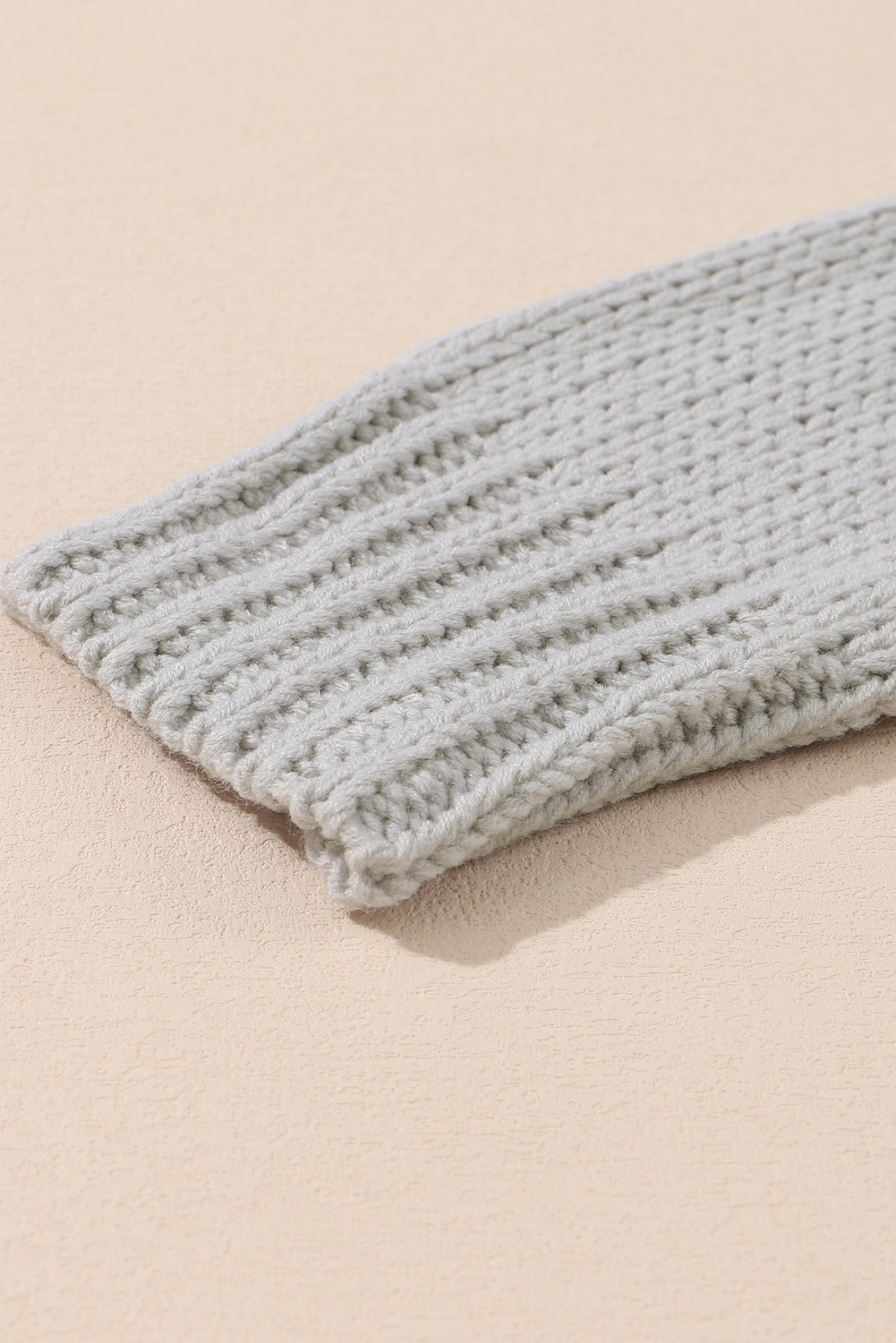 Chunky Knit Turtle Neck Drop Shoulder Sweater | Light Grey