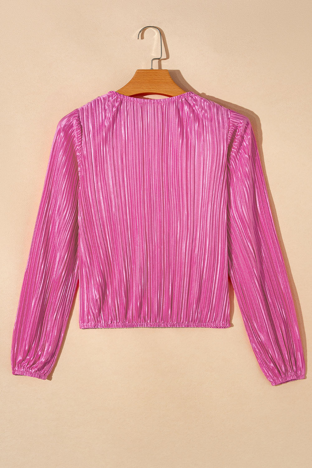 Pleated Luster Long Sleeve Blouse | Bonbon