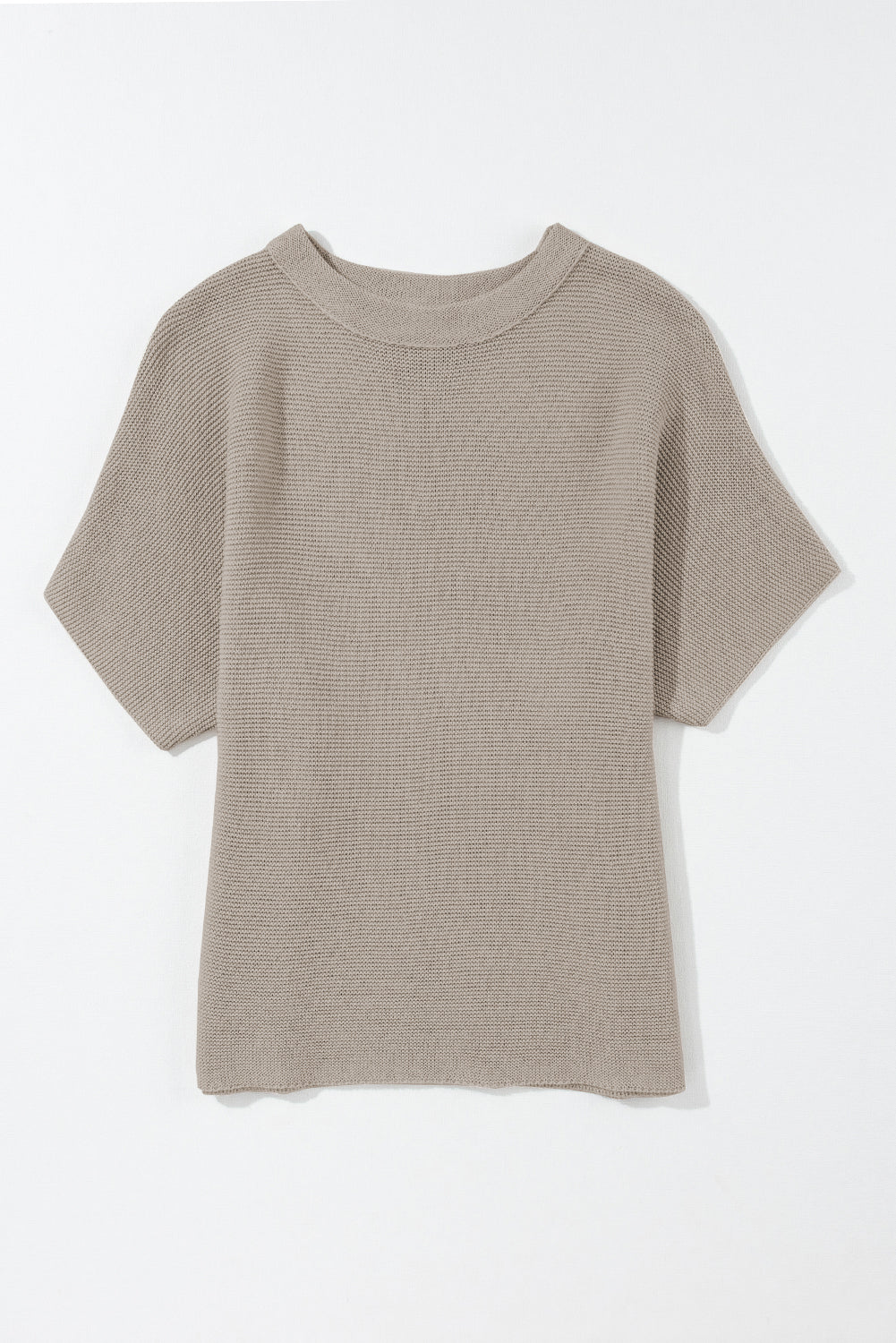 High Neck Short Bat Sleeve Sweater | Apricot