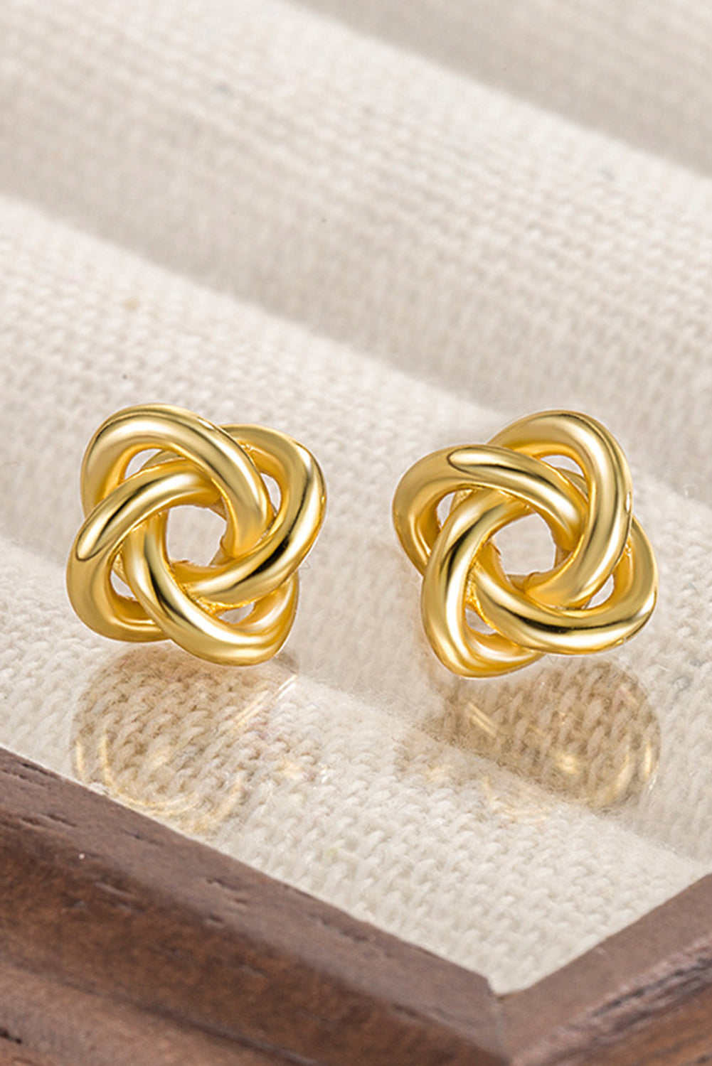 Minimalism Knotted Plated Stud Earrings | Gold