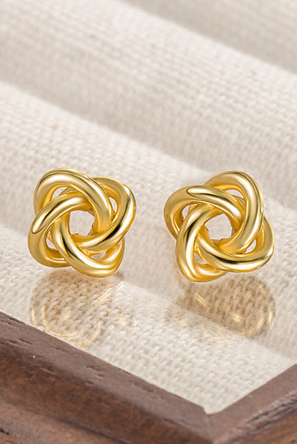 Minimalism Knotted Plated Stud Earrings | Gold