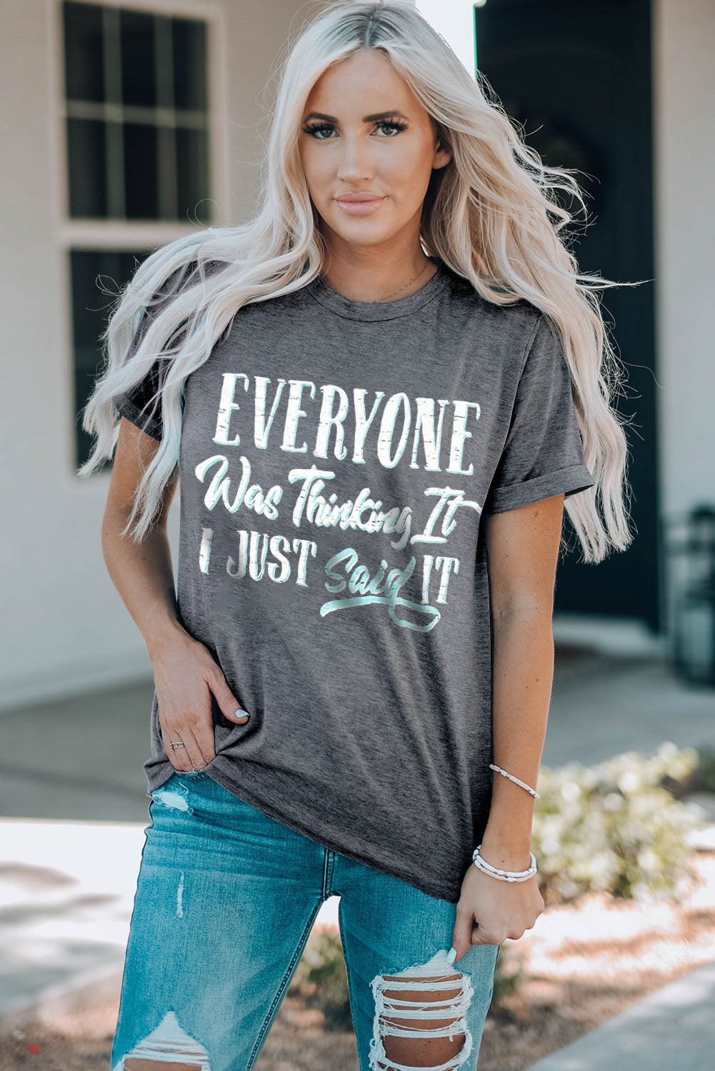 Everyone Was Thinking It Graphic Tee | Gray