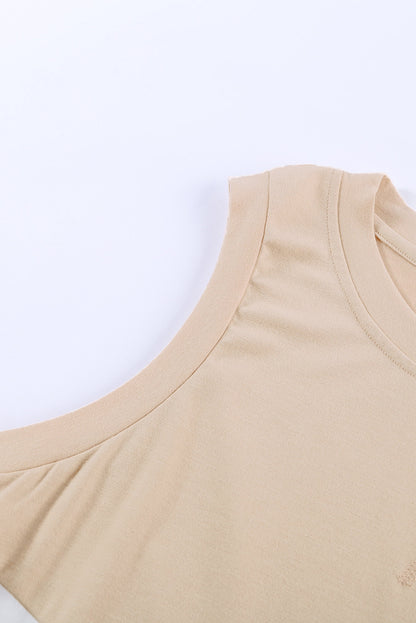 Crew Neck Colourblock Tank Top | Apricot