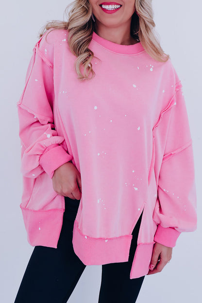 Splash Spots Exposed Seam Baggy Sweatshirt | Bonbon