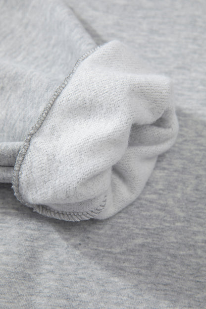 Fleece Lined Kangaroo Pocket Drawstring Chunky Hoodie | Light Grey