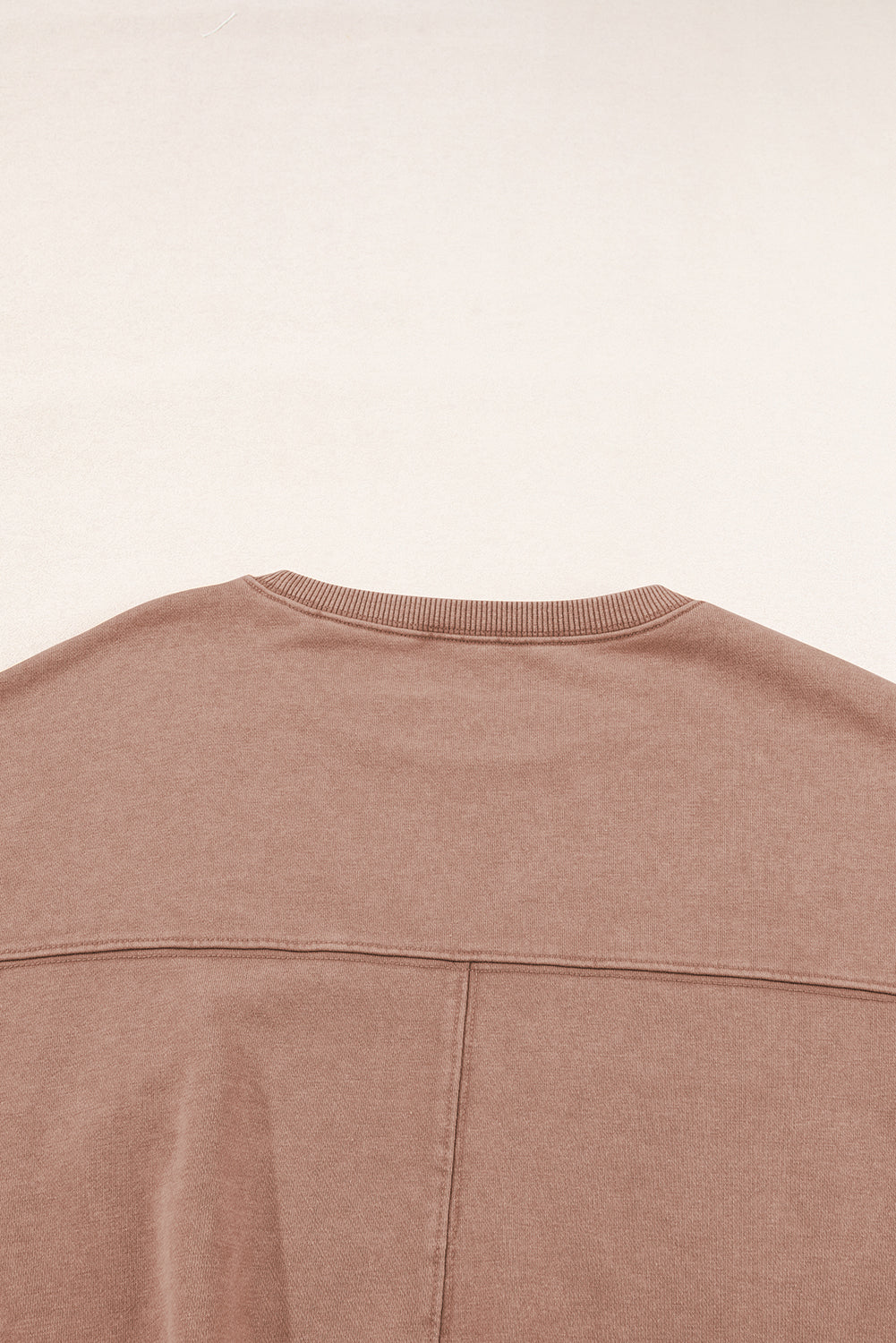 Exposed Seam Batwing Sleeve Drop Shoulder Sweatshirt | Chestnut