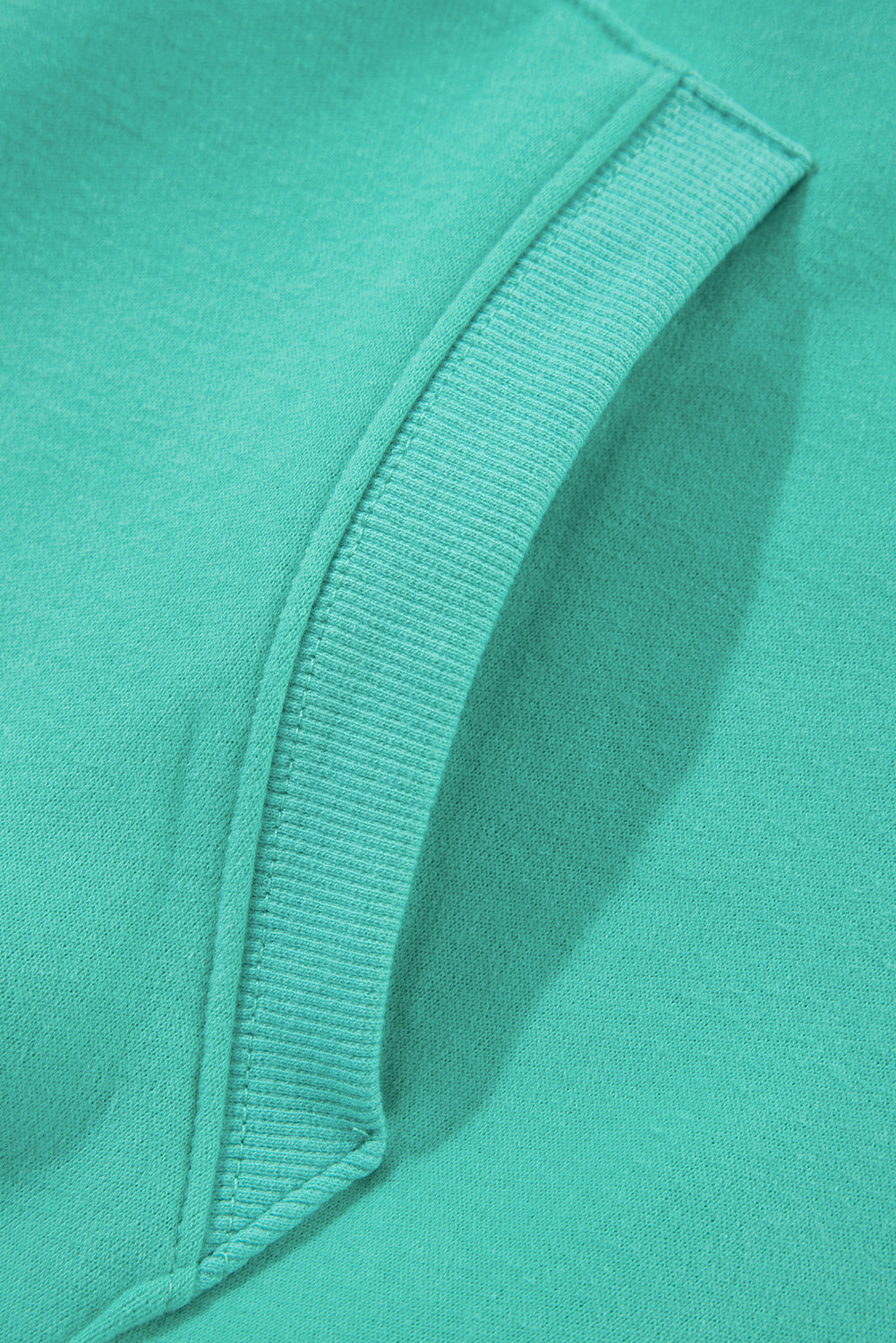 Half Zip Kangaroo Pocket Drop Shoulder Hoodie | Mint Green