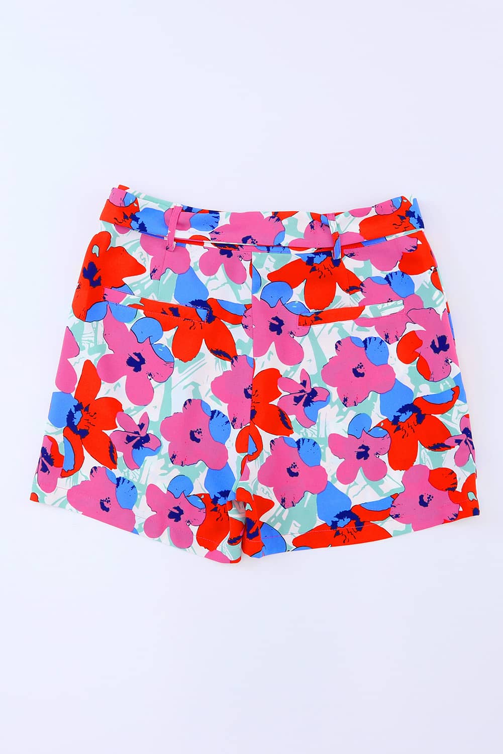 Floral Print Belted Shorts | Rose