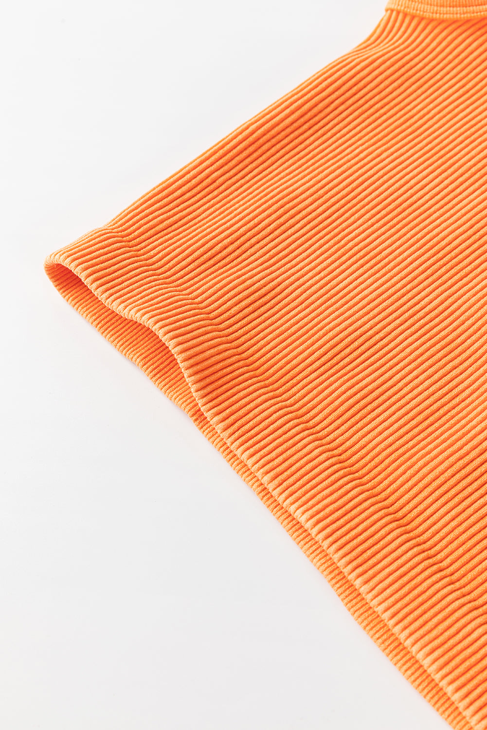 Ribbed Seamless Cropped Tank Top | Grapefruit Orange