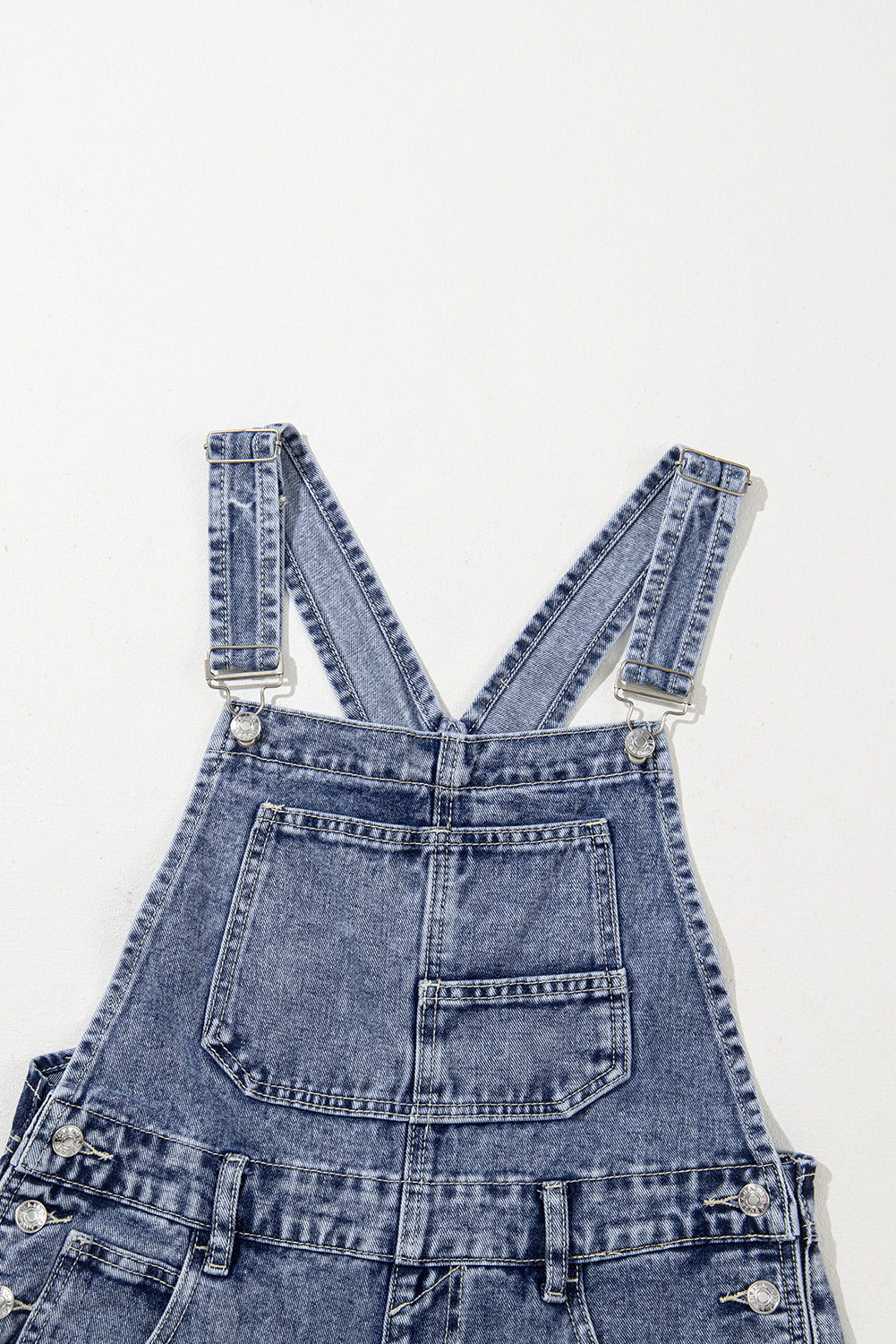 Denim Bib Straight Leg Jumpsuit With Pockets | Sail Blue