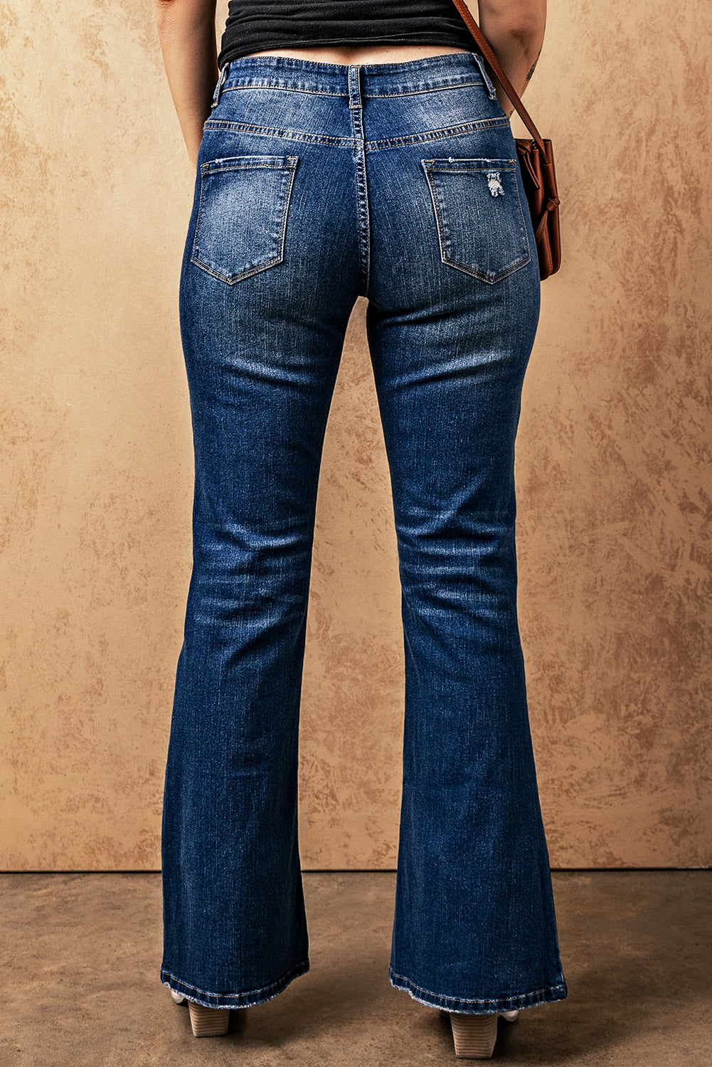 Medium Wash High Rise Flare Jeans | Sky Blue