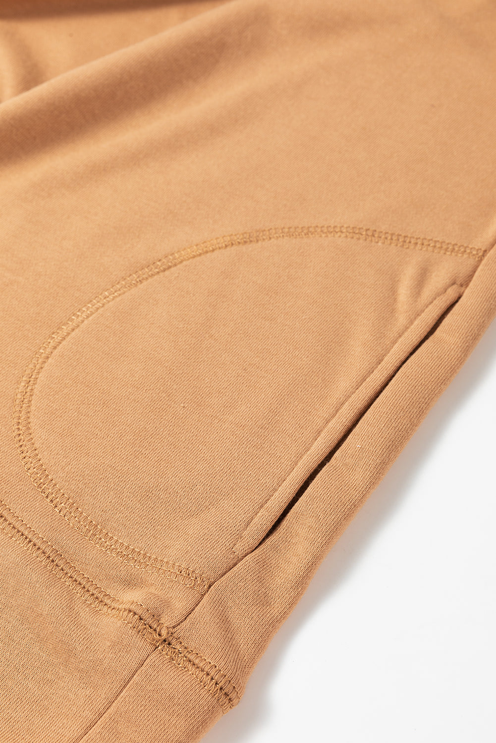 Contrast Hood Patchwork Pocketed Baggy Sweatshirt | Camel