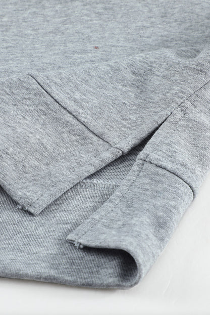 Colourblock Contrast Stitching Sweatshirt With Slits | Gray