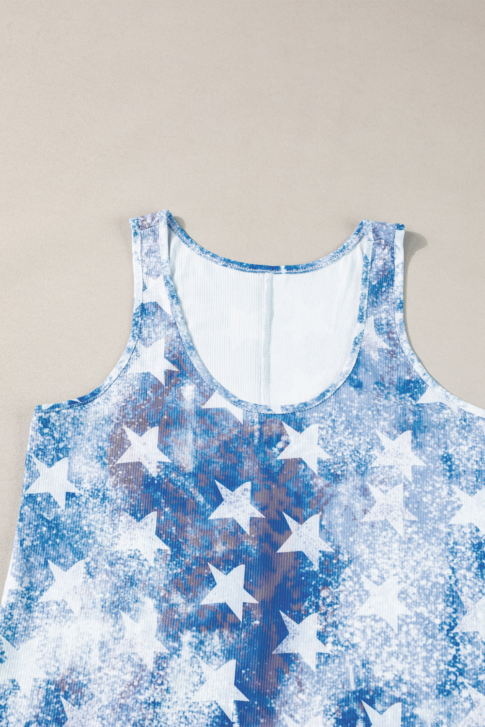 Vintage Washed Flag Print Shift Tank Top | Blue