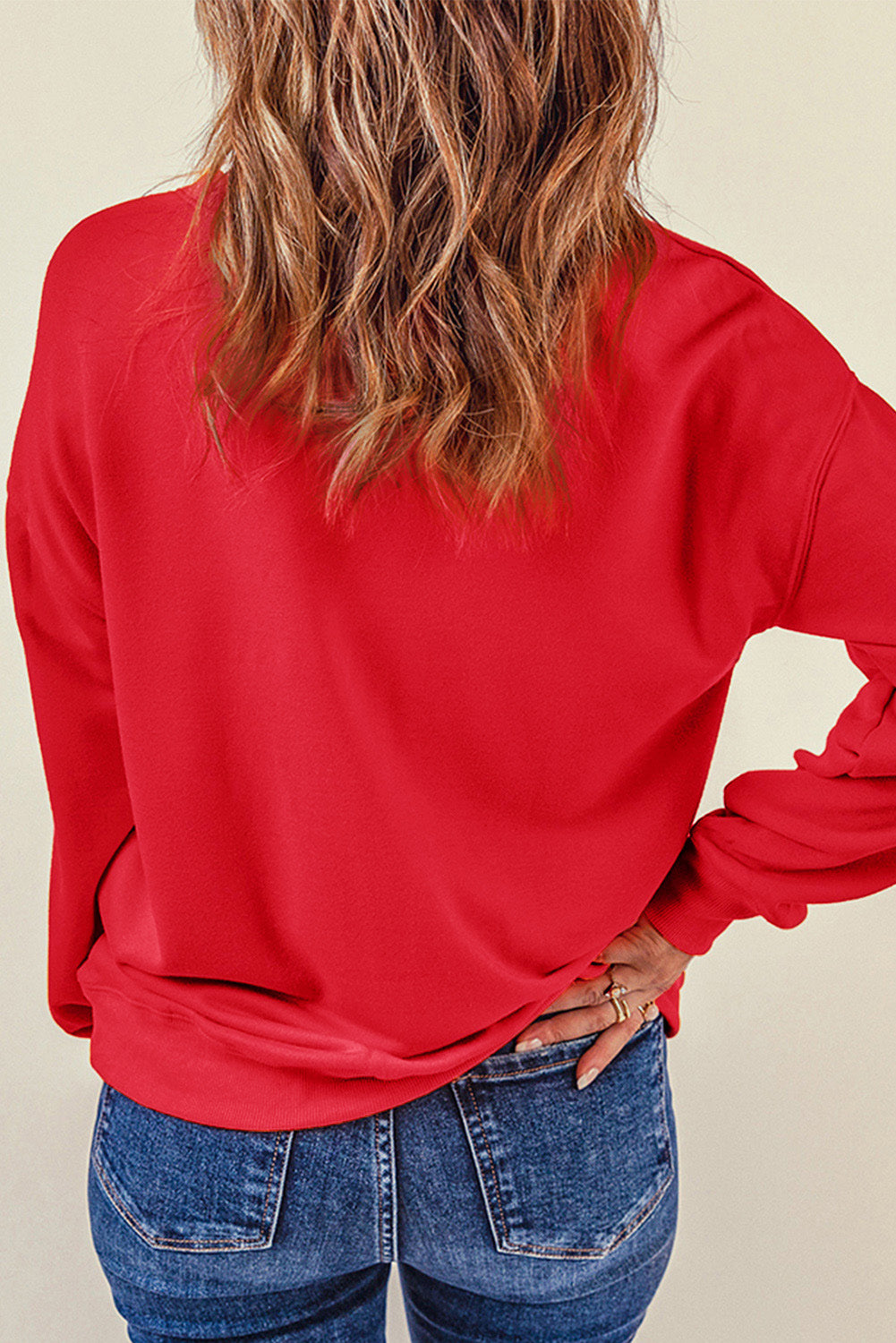 Puff Xoxo Print Valentines Heart Sweatshirt | Red