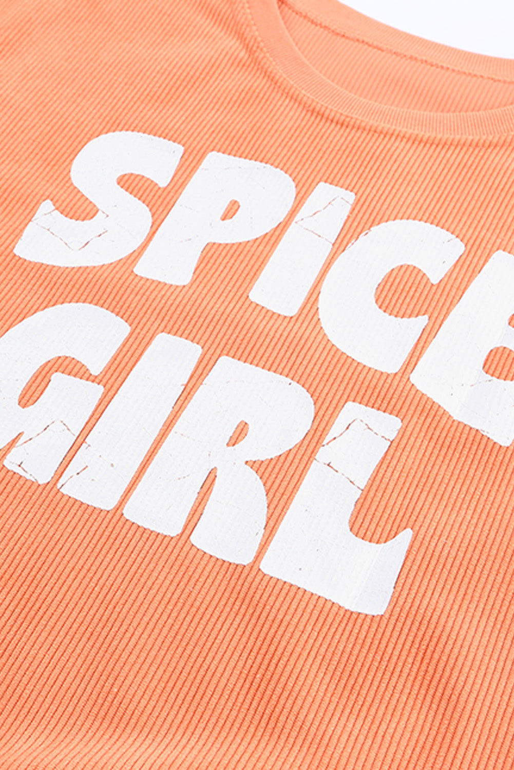 Corded Spicy Girl Graphic Sweatshirt | Orange