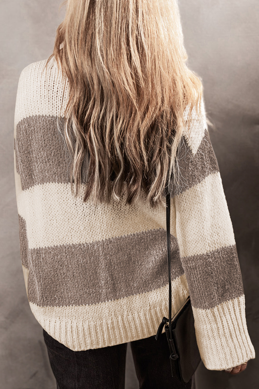 Colourblock Loose Pullover Sweater | Simply Taupe