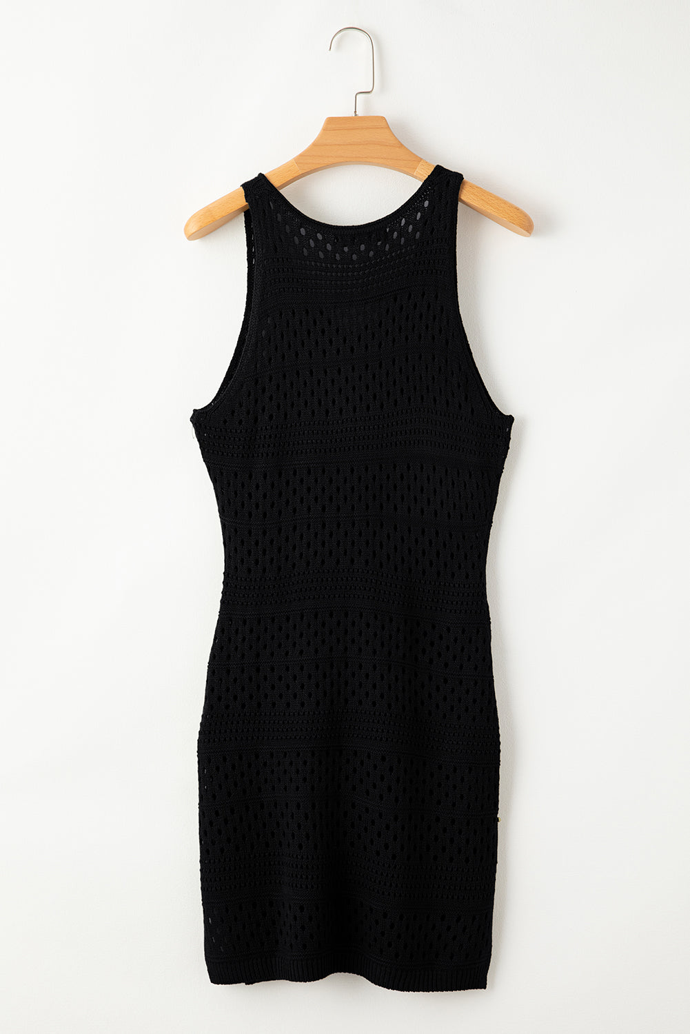 Hollow Out Crochet Cover Up Dress With Slits | Black