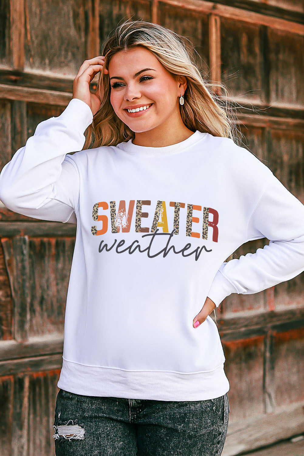 Sweater Weather Vibrant Monogram Sweatshirt | White