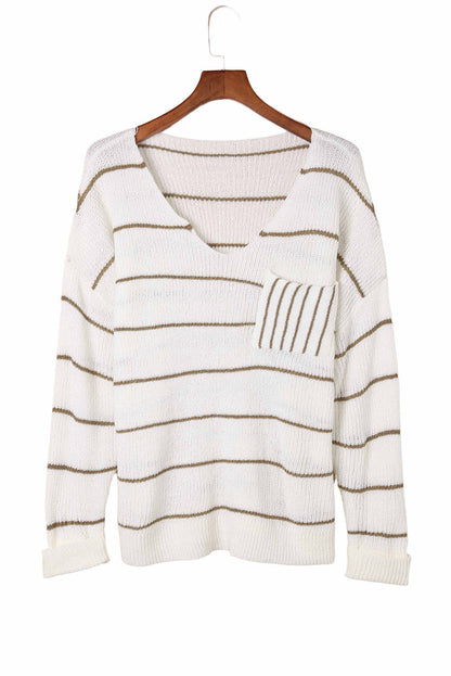 Chest Pocket d Sweater | Stripe