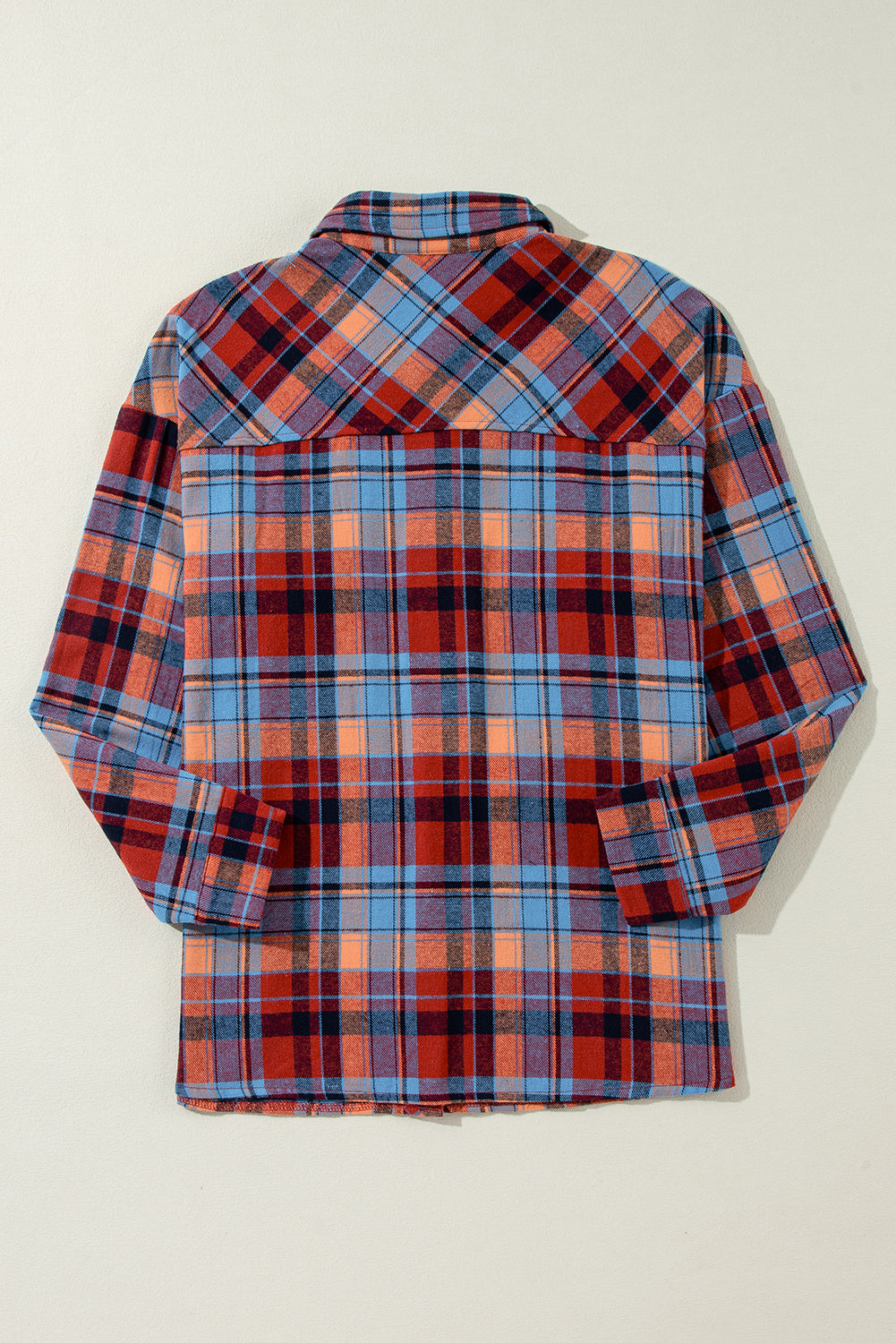 Plaid Print Loose Vintage Shirt | Red