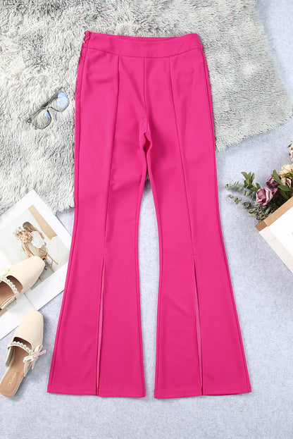 Split Hem High Waist Pants | Rose