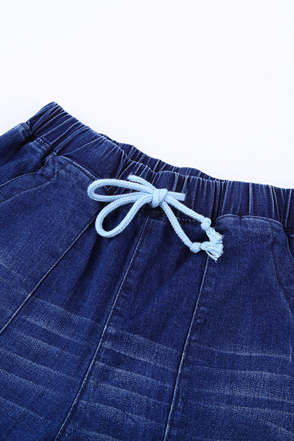 Distress Drawstring Pocketed Joggers | Blue