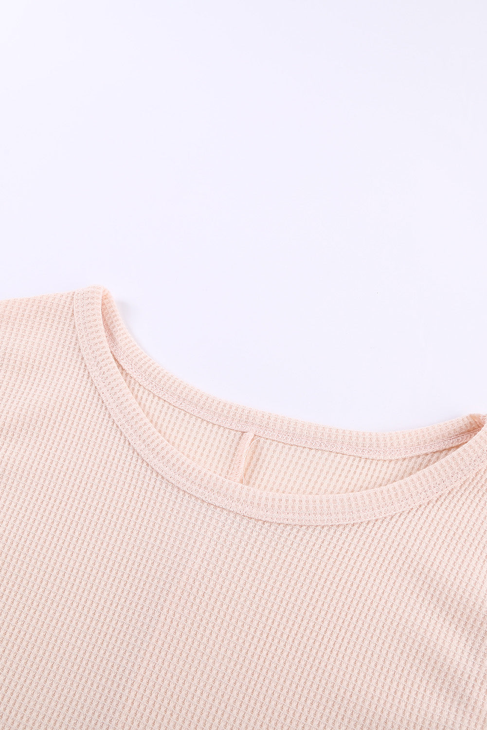 Crew Neck Waffle Tank Top | Apricot