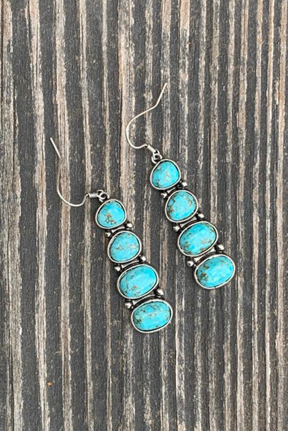 Skobeloff Turquoise Stacked Dangle Earrings | Stone Green