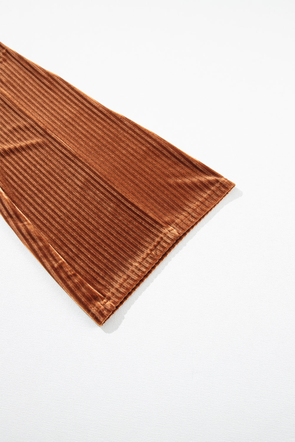 Solid Colour High Waist Flare Corduroy Pants | Chestnut