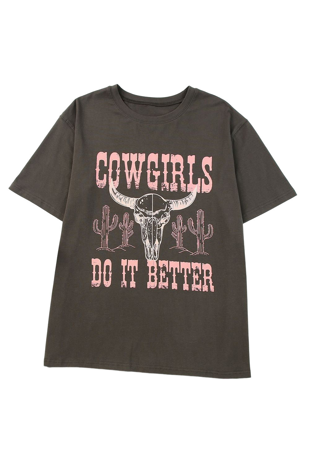 Cowgirls Do It Better Graphic Print Oversized T Shirt | Gray