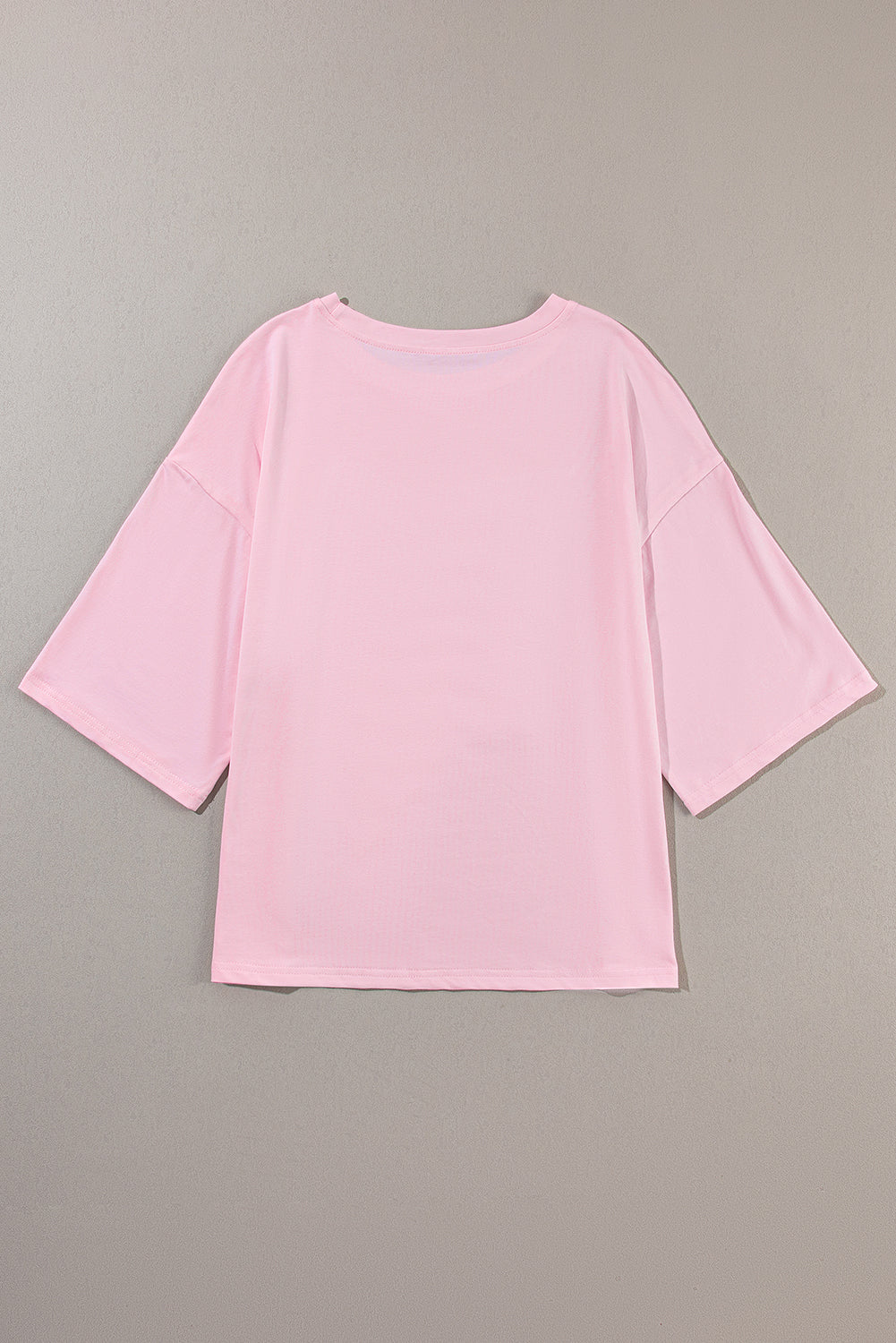 Colourblock Star Patched Half Sleeve Oversized Tee | Light Pink