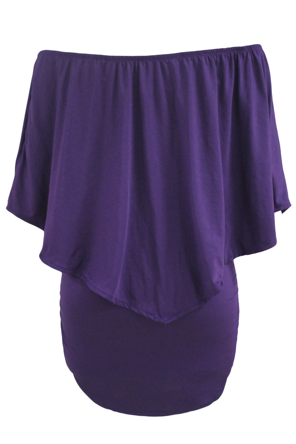 Multiple Dressing Layered  Mini Poncho Dress | Purple