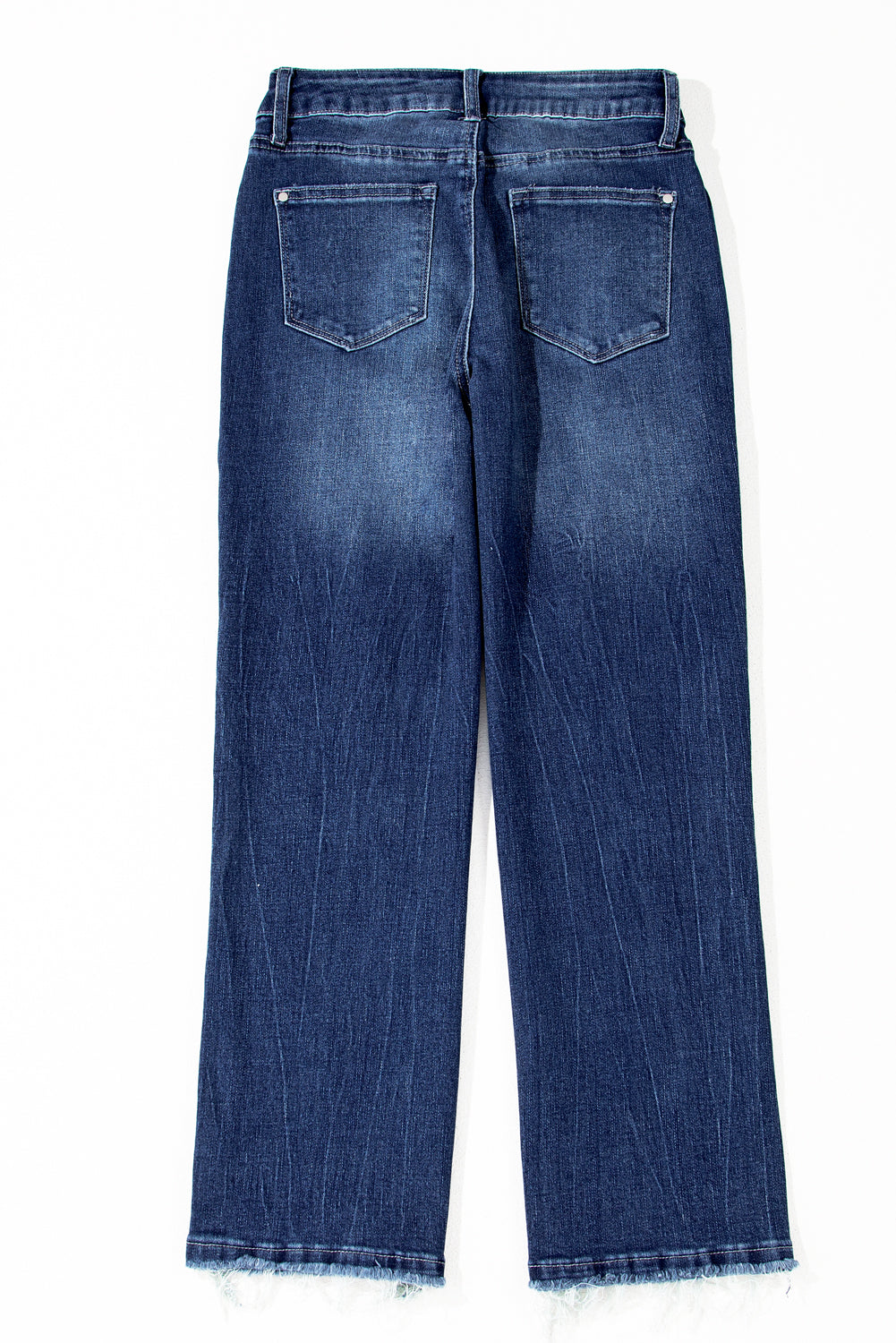 Mineral Wash Raw Hem High Waist Flared Jeans | Sail Blue