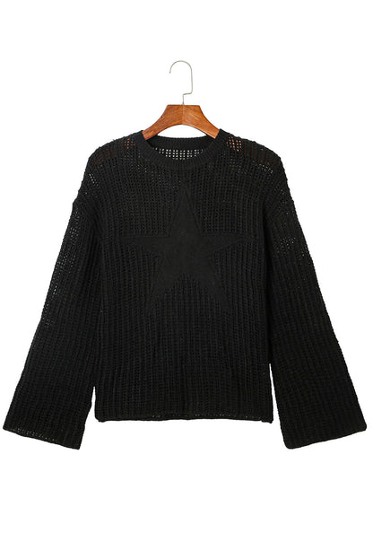 Seeing Stars Oversized Sweater | Black