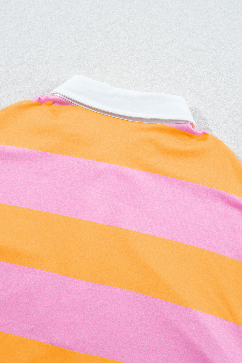 Colour Block Polo Collar Sweatshirt | Yellow Stripe