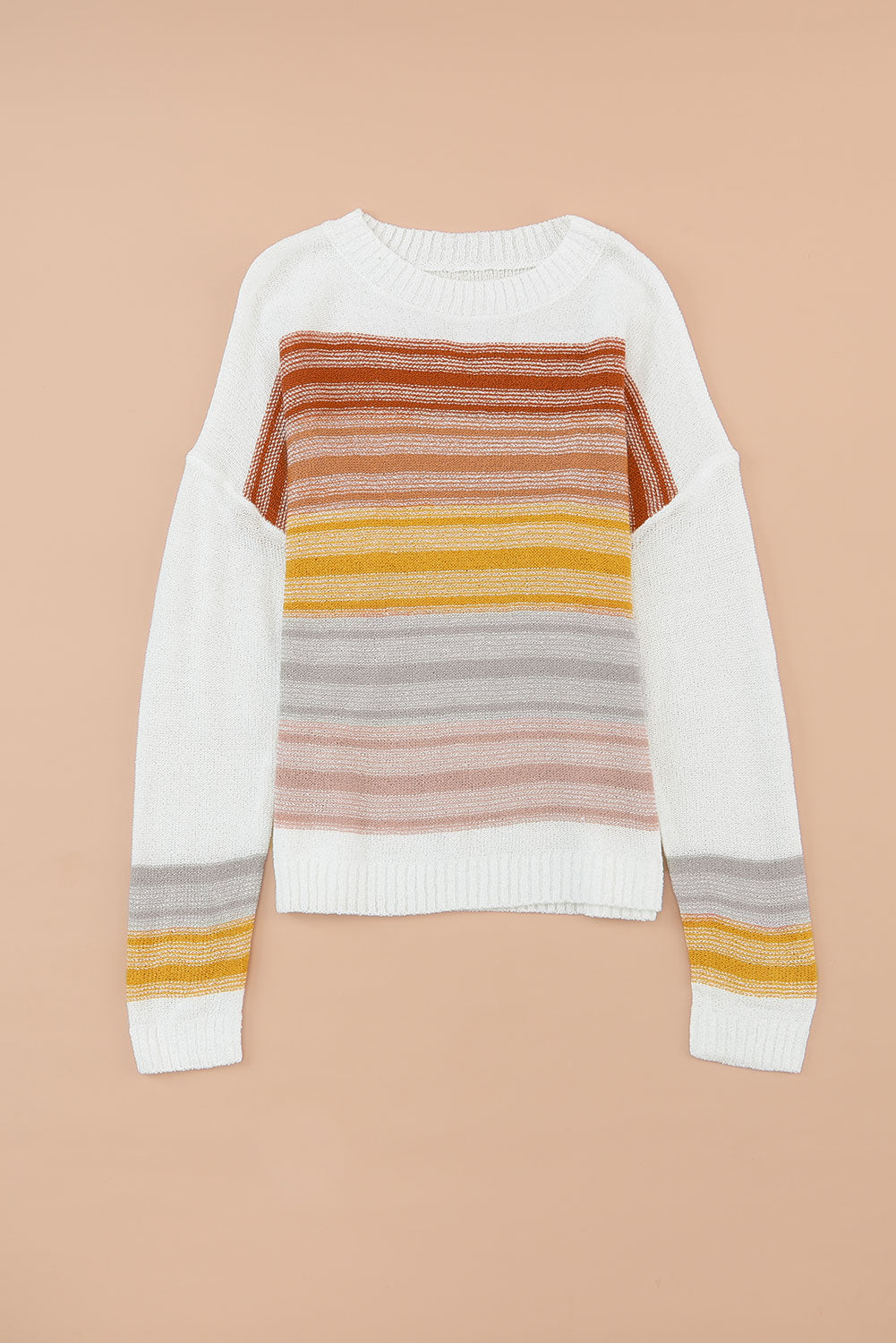 Stripe Long Sleeve Round Neck Sweater | Multicolour