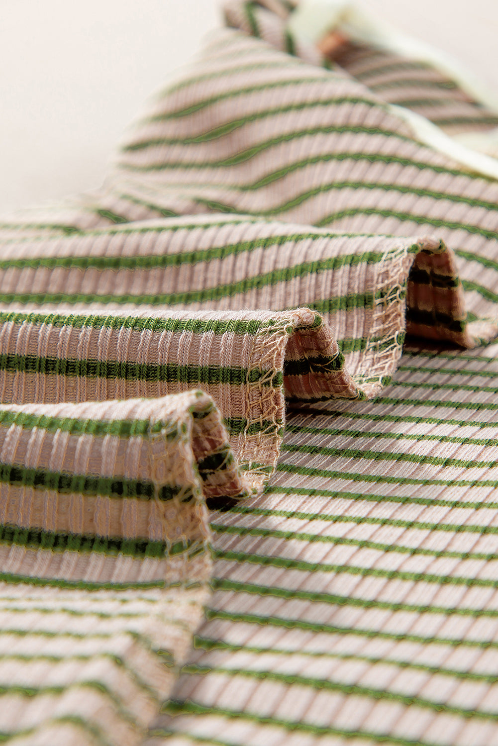 Striped Print Ribbed Knit Sleeveless Top | Green Stripe