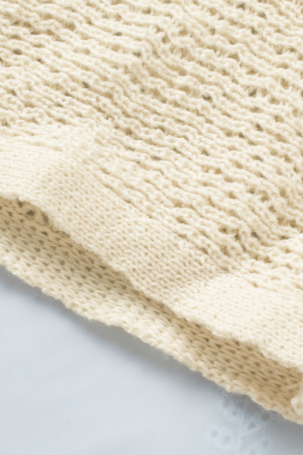 Sheer Openwork Knit Sweater | Apricot