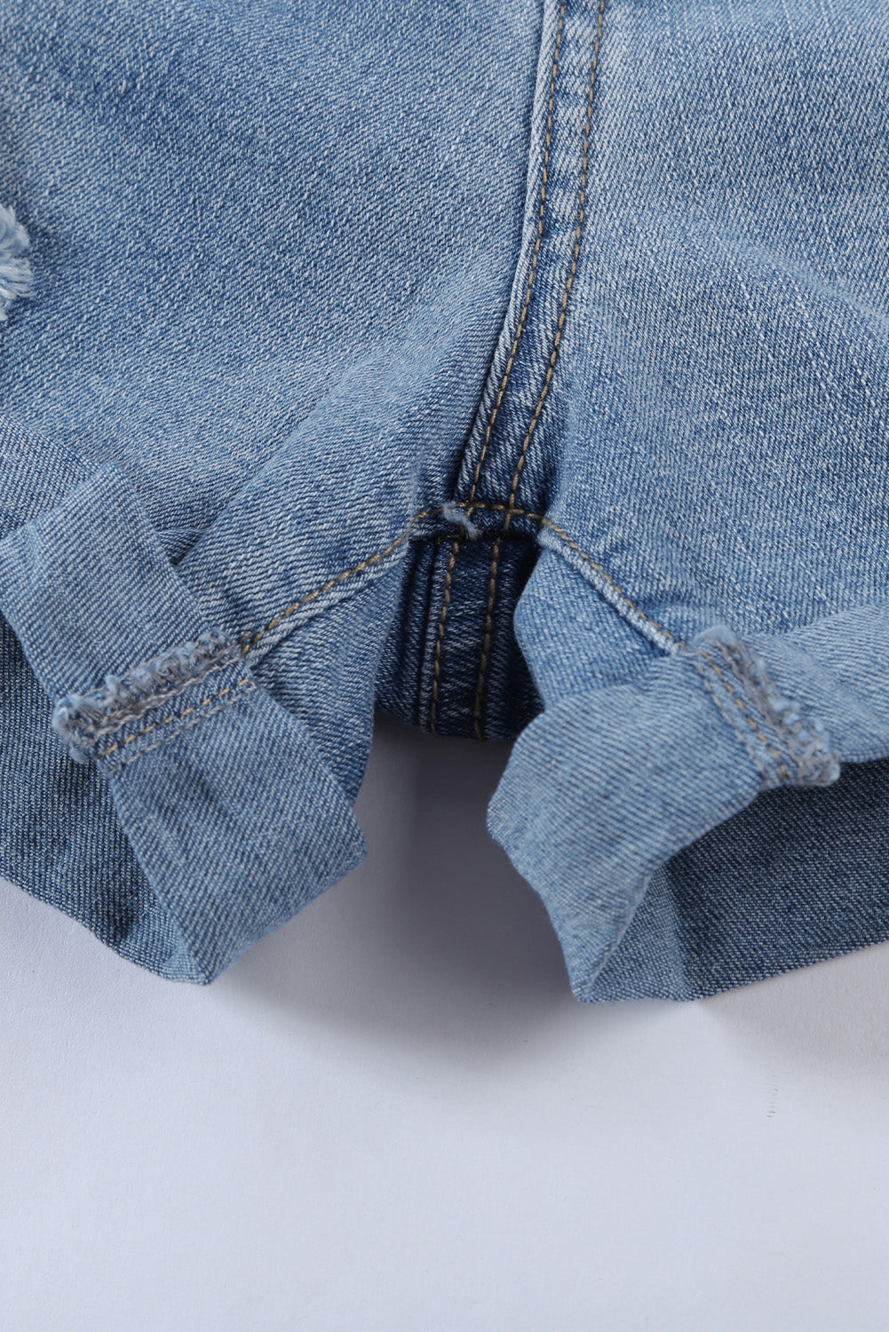 Vintage Faded And Distressed Denim Shorts | Sky Blue