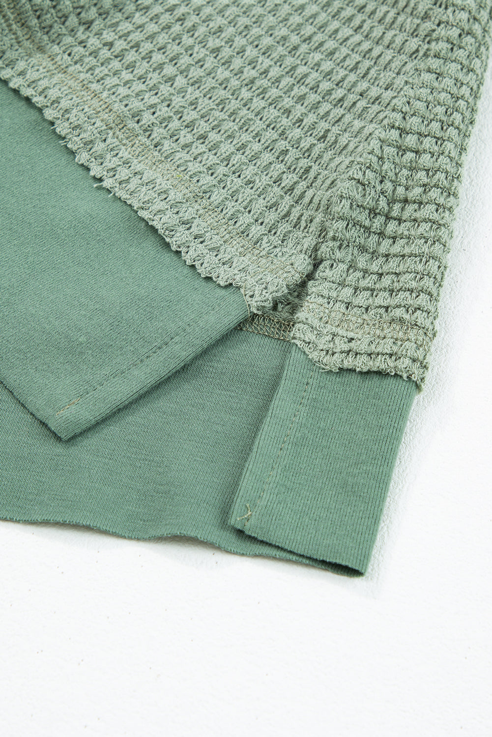 Scoop Neck Waffle Knit Flowy Vest | Sea Green