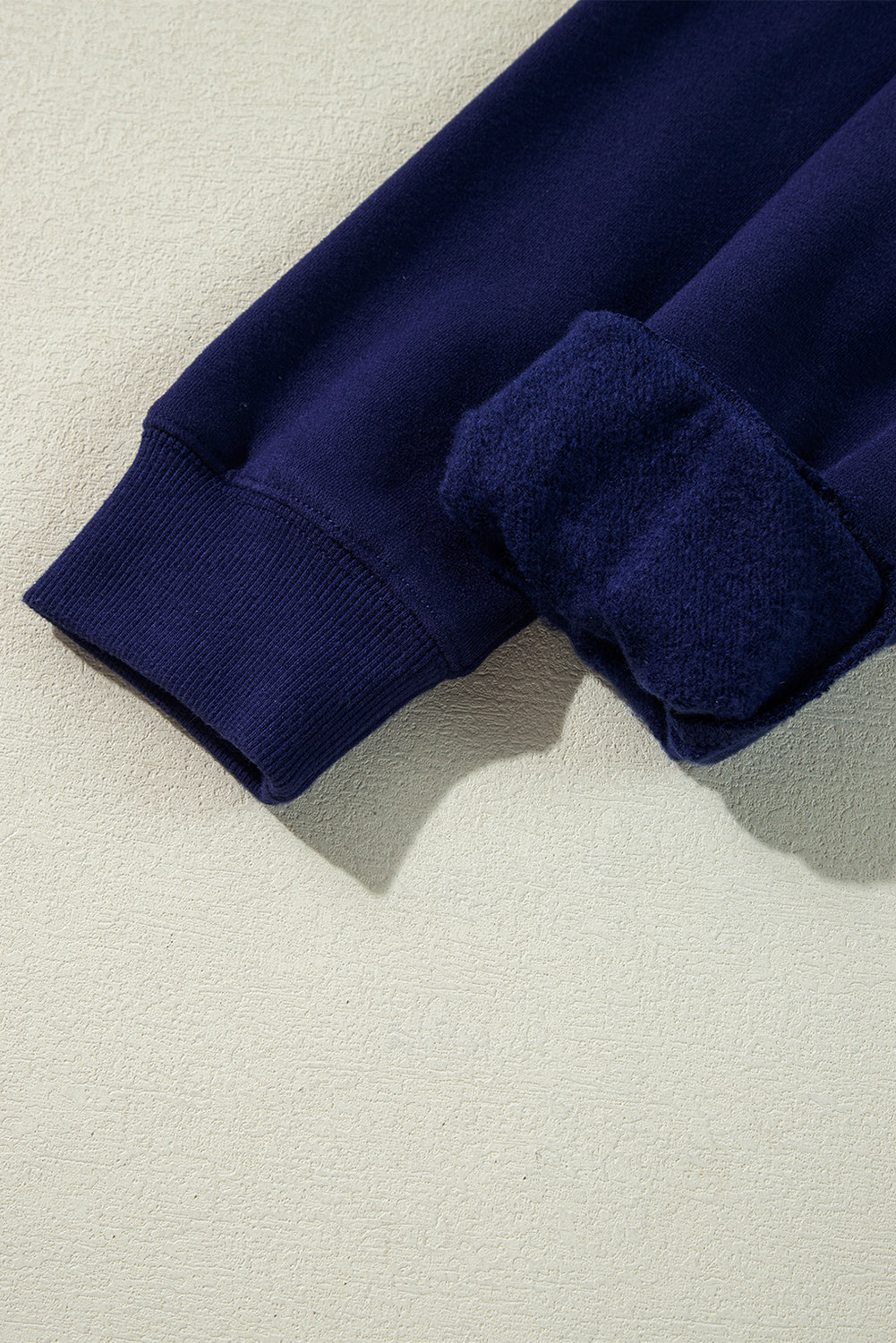 Solid Colour Fleece Lined Zip Up Hoodie | Navy Blue