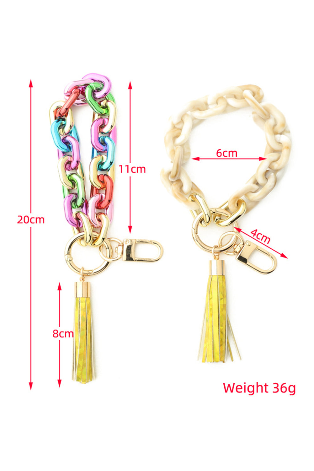 Chain Design Tassel Key Ring | Festival Fuchsia