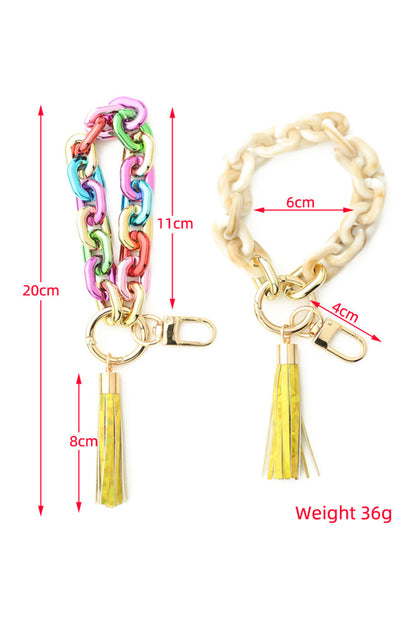 Chain Design Tassel Key Ring | Festival Fuchsia