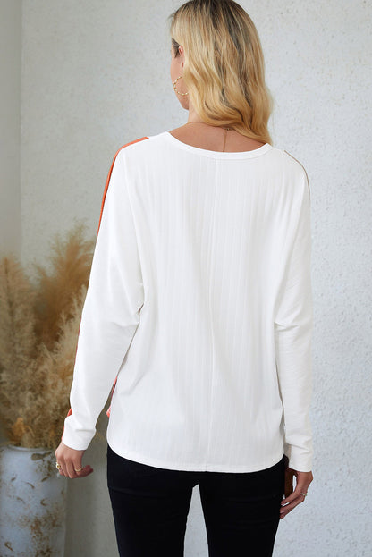 Colourblock Dolman Knit Top | Apricot