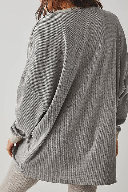 Thermal Pullover Loose Sweatshirt | Gray