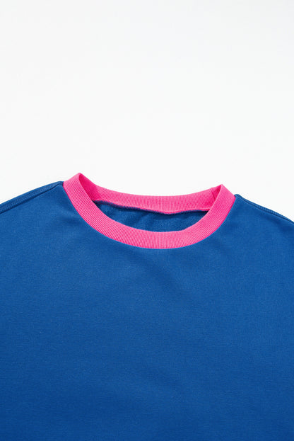 Colourblock Bubble Sleeve Sweatshirt | Blue