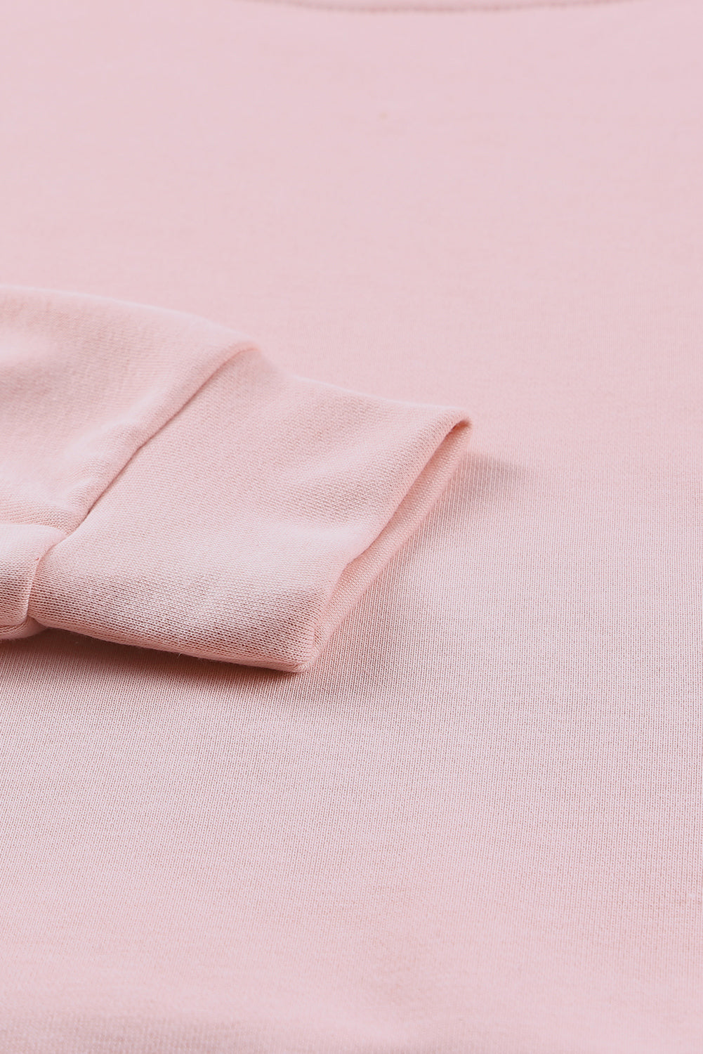 Crew Neck Slit Buttons Sweatshirt | Pink